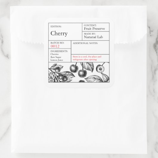 Black & White Apothecary Cherry label (Tas)