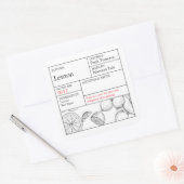 Black & White Apothecary citroenlabel Vierkante Sticker (Envelop)