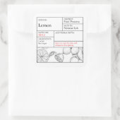 Black & White Apothecary citroenlabel Vierkante Sticker (Tas)