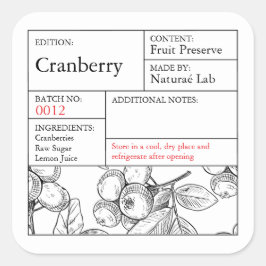 Black & White Apothecary Cranberry label