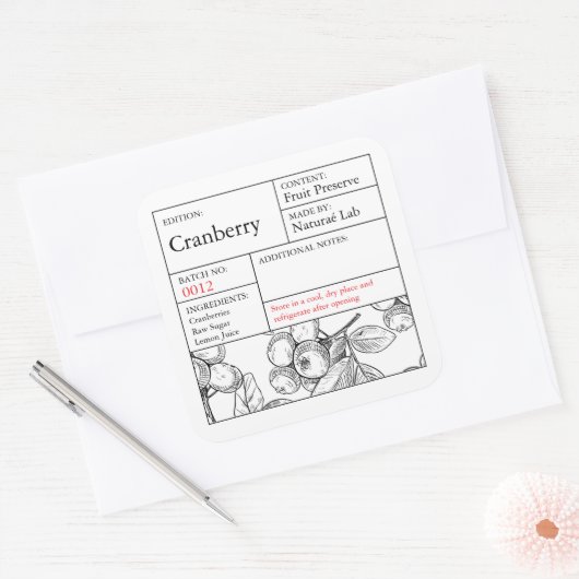 Black & White Apothecary Cranberry label (Envelop)
