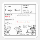 Black & White Apothecary Ginger Root label (Voorkant)