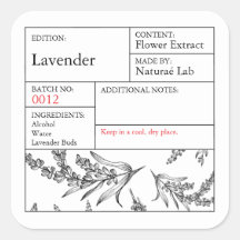 Black & White Apothecary Lavender label