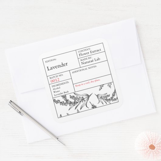 Black & White Apothecary Lavender label (Envelop)
