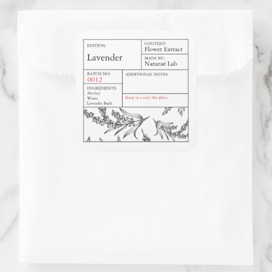 Black & White Apothecary Lavender label (Tas)