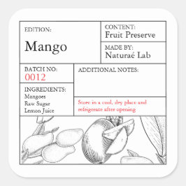 Black & White Apothecary Mango label