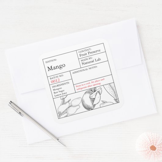 Black & White Apothecary Mango label (Envelop)