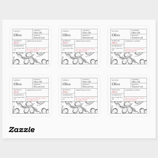 Black & White Apothecary Olive label (Vel)