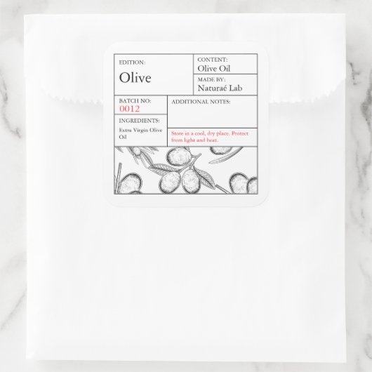 Black & White Apothecary Olive label (Tas)