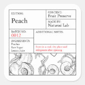 Black & White Apothecary Peach label (Voorkant)