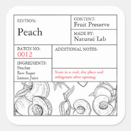 Black & White Apothecary Peach label