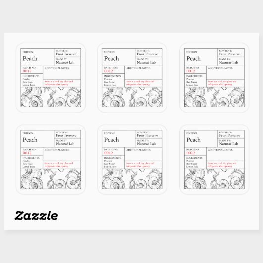 Black & White Apothecary Peach label (Vel)