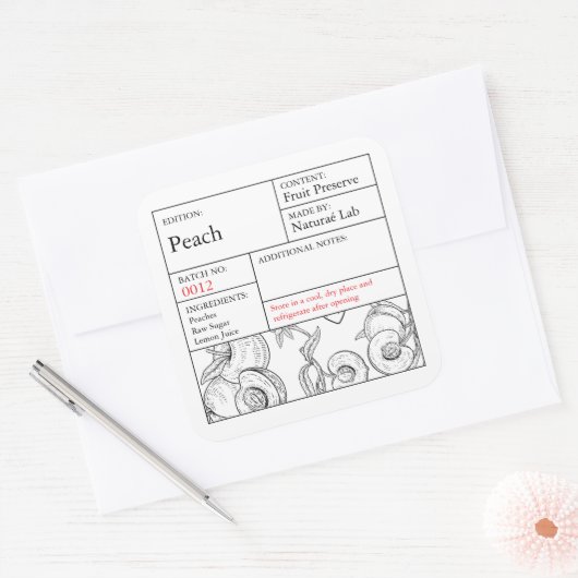 Black & White Apothecary Peach label (Envelop)