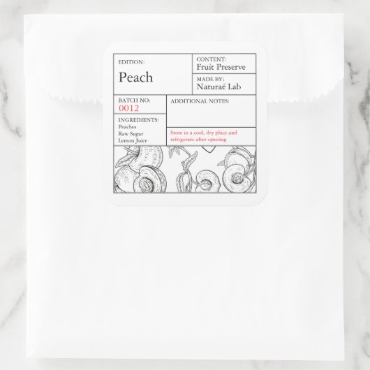 Black & White Apothecary Peach label (Tas)