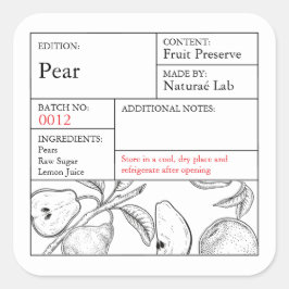 Black & White Apothecary Pear label