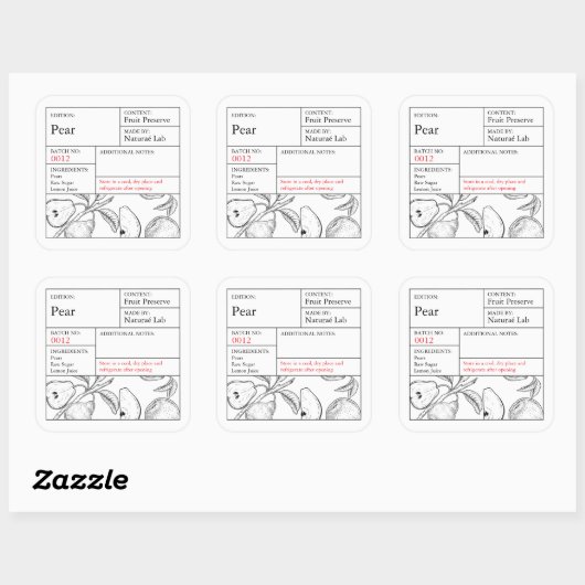 Black & White Apothecary Pear label (Vel)