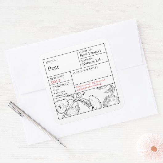 Black & White Apothecary Pear label (Envelop)