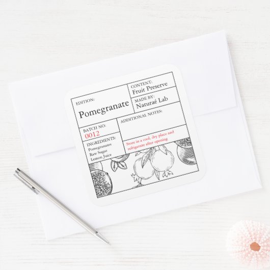 Black & White Apothecary Pomegranate label (Envelop)