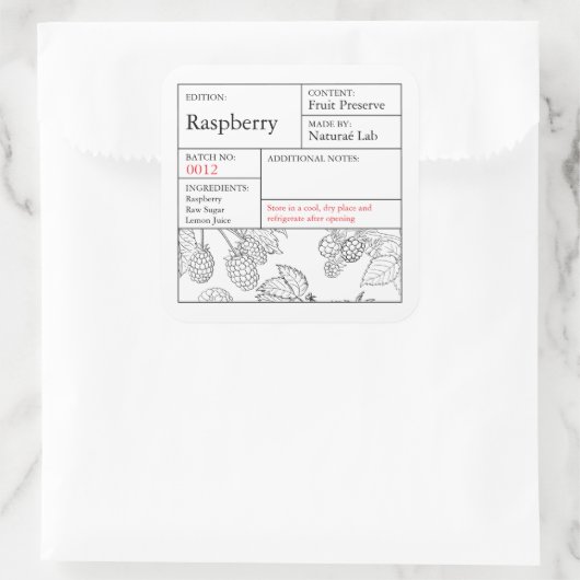 Black & White Apothecary Raspberry label (Tas)