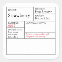 Black & White Apothecary Strawberry label
