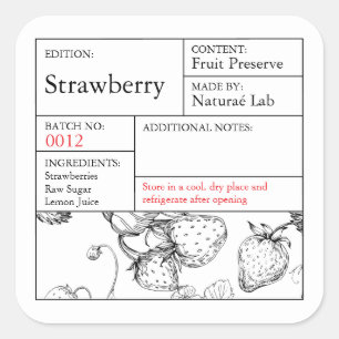 Black & White Apothecary Strawberry label