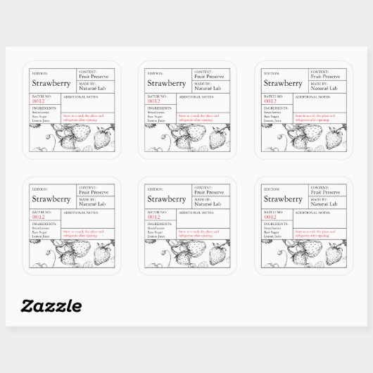 Black & White Apothecary Strawberry label (Vel)