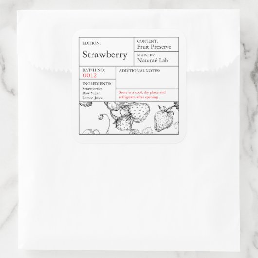 Black & White Apothecary Strawberry label (Tas)