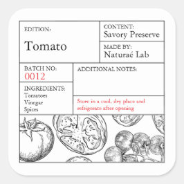 Black & White Apothecary Tomato label