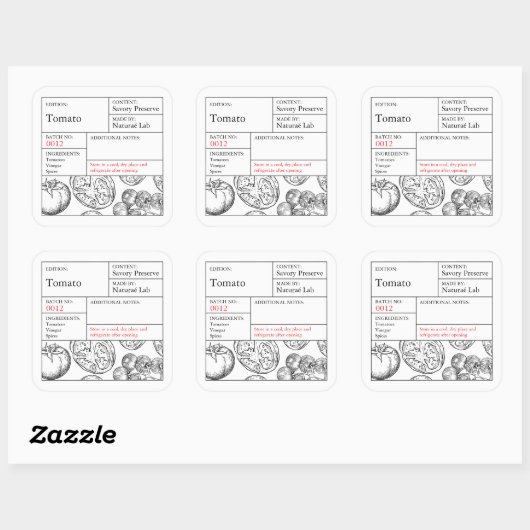 Black & White Apothecary Tomato label (Vel)