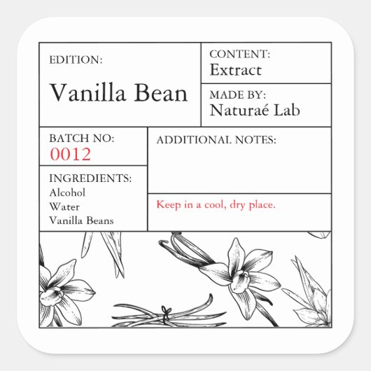Black & White Apothecary Vanilla label (Voorkant)
