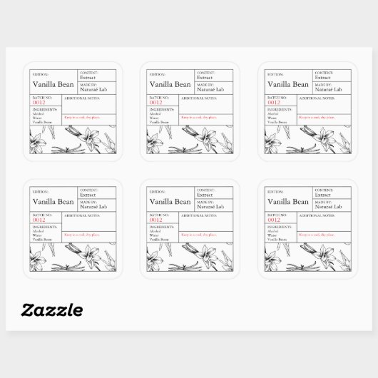 Black & White Apothecary Vanilla label (Vel)