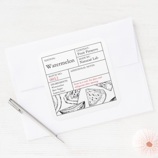 Black & White Apothecary Watermelon label (Envelop)