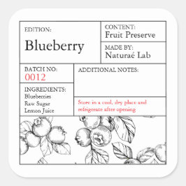 Black & White Apotheek Blauwebeslabel Vierkante Sticker