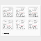 Black & White Apotheek Blauwebeslabel Vierkante Sticker (Vel)