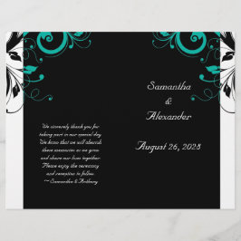 Black White Aqua Reverse Swirl Foldable Program
