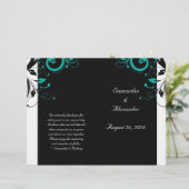 Black White Aqua Reverse Swirl Foldable Program (Staand voorkant)