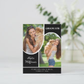 Black White Arch Foto Afstuderen Aankondiging (Staand voorkant)