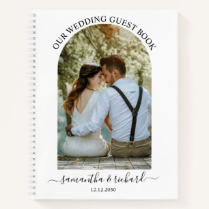Black White Arch Pas getrouwd Foto Wedding Guest Notitieboek
