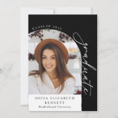 Black White Arch Photo Graduation Party Uitnodigin Kaart (Voorkant)