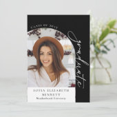 Black White Arch Photo Graduation Party Uitnodigin Kaart (Staand voorkant)