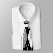 Black White Argyle Stropdas (Gebonden)