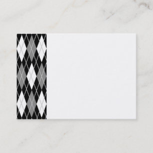 Black White Argyle Visitekaartje