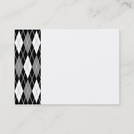 Black White Argyle Visitekaartje (Voorkant)