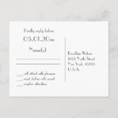 Black White Art Deco Great Gatsby Wedding RSVP Uitnodiging Briefkaart (Achterkant)