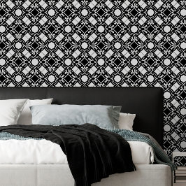 Black White Art Deco Interlaced Pattern Behang