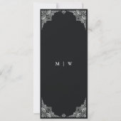 Black White Art Deco  Wedding Menu Kaart (Achterkant)