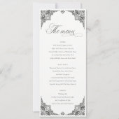 Black White Art Deco  Wedding Menu Kaart (Voorkant)