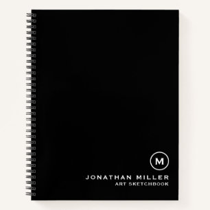 Black White Artist Sketchbook Monogram Notitieboek