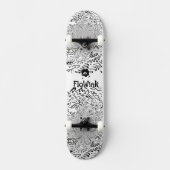 Black White Artsy Cool Abstracte Art Persoonlijk Skateboard (Voorkant)