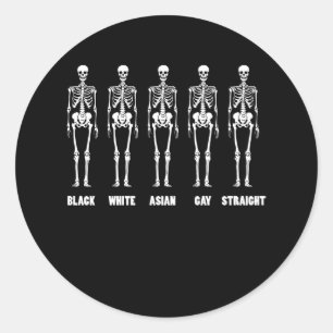 Black White Asian Gay Straight LGBT Pride Month Ronde Sticker